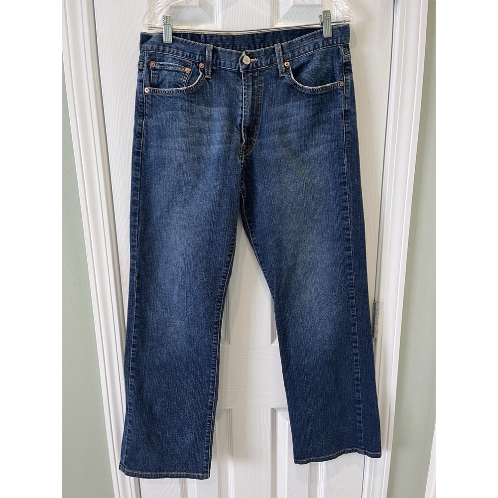 Lucky Brand Dungarees Men's 32x30 Bootcut Dark Wash Y2K Whiskers 7M10308